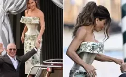 Jeff Bezos’un nişanlısı, düğün öncesi giydiği 100 bin dolarlık elbiseyle şov yaptı