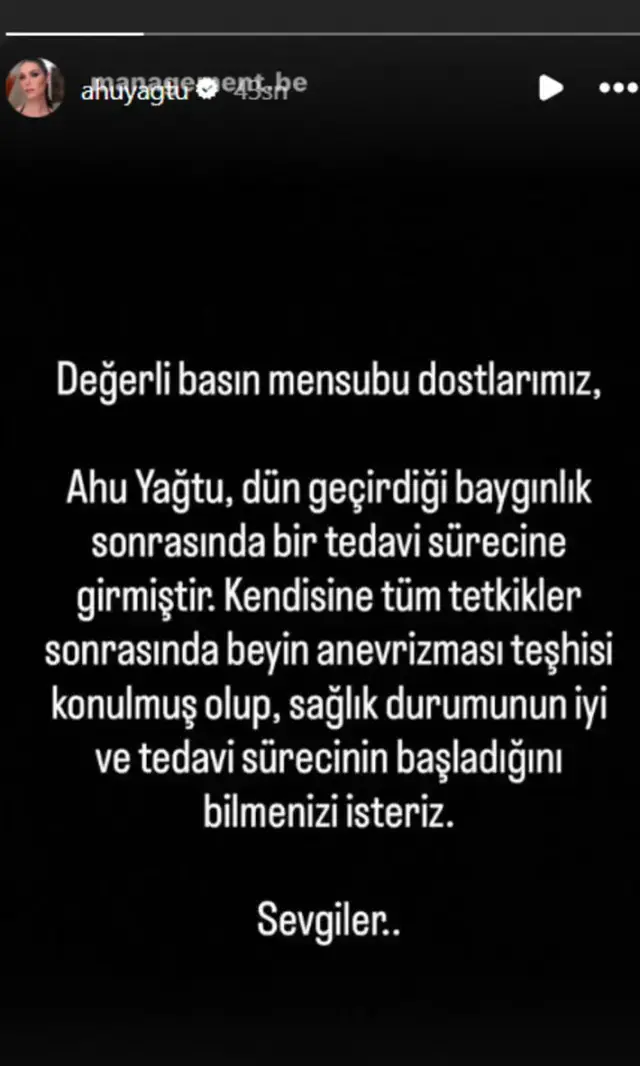 Ünlü oyuncu Ahu Yağtu apar topar hastaneye kaldırıldı